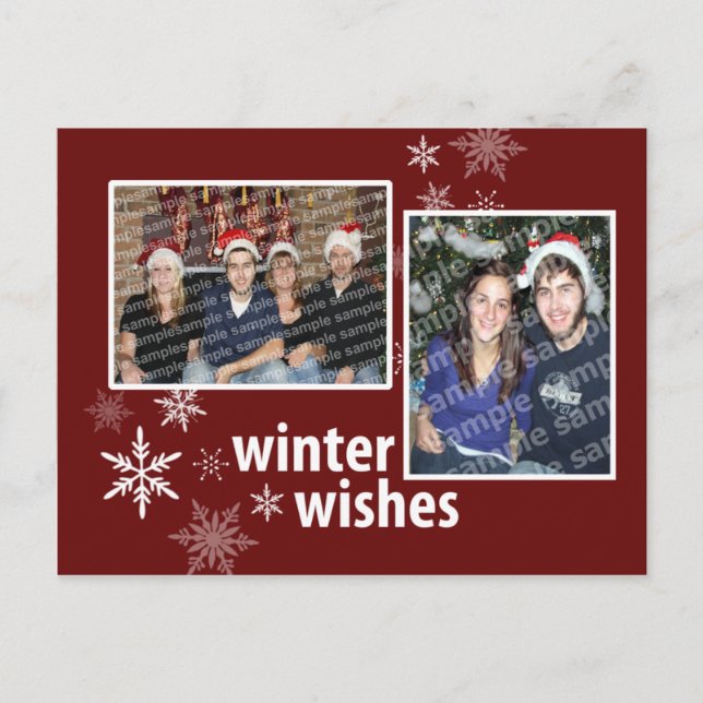 Whimsischer Winterwunsch Postkarte (Vorderseite)