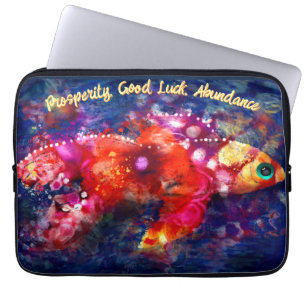 Whimsisches Abstrakt Goldfish Lila Orange Pink Laptopschutzhülle
