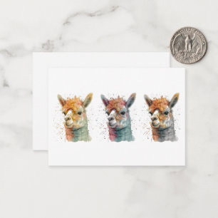 Whimsisches Alpacas Mitteilungskarte