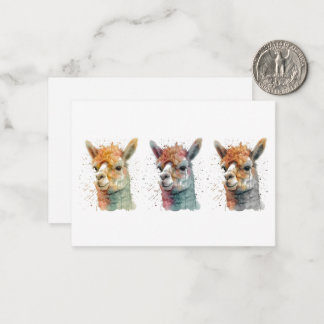 Whimsisches Alpacas Mitteilungskarte
