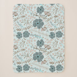 Whimsisches Aquamarin rosa Graue blühende Blume dr Sherpadecke