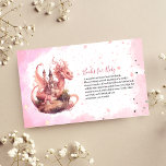 Whimsisches Aquarell Rosa Drachenbücher für Baby Begleitkarte<br><div class="desc">Mit unseren Whimsical Watercolor Pink Dragon Books for Baby Enclosure Card lassen Sie Ihre Babydusche noch bezaubernder werden. Diese charmante Ergänzung erlaubt es Ihnen, die Magie der Bücher zu teilen und bleibende Erinnerungen für Ihre Kleinen zu schaffen. Personalisieren Sie diese Gehäusekarte mit Ihrem bevorzugten whimsical Aquarell Rosa Drachendesign und Ihrer...</div>