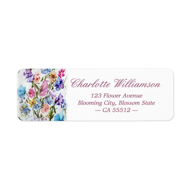 Whimsisches Aquarell Rosa Schmetterlingsadresse (Vorne)