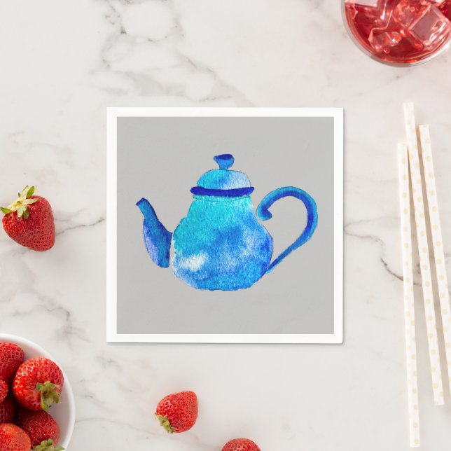 Whimsisches Aquarellblau Serviette (Beispiel)
