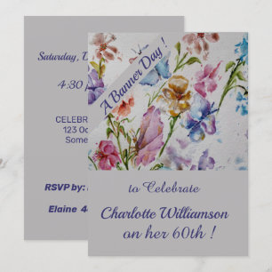 Whimsisches Aquarellfarben zum Geburtstag Einladung