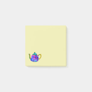 Whimsisches Aquarellteapot Post-it Klebezettel