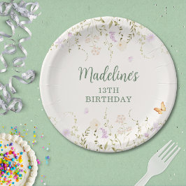 Whimsisches Blumengarten Party Geburtstag Pappteller