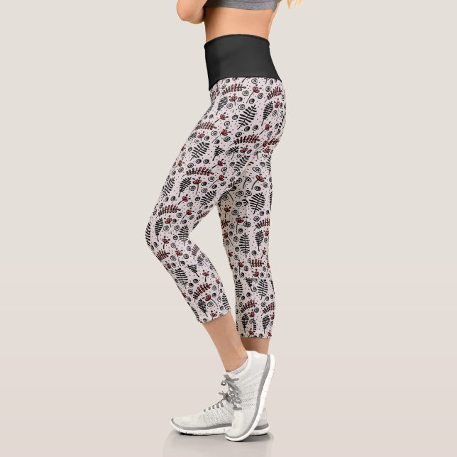 Whimsisches Blumenmuster Capri Leggings (Links)