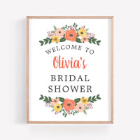 Whimsisches Blush Coral Brautparty Willkommen