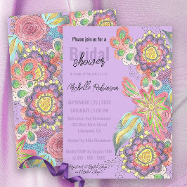 Whimsisches Bohemisches Blume Brautparty Einladung
