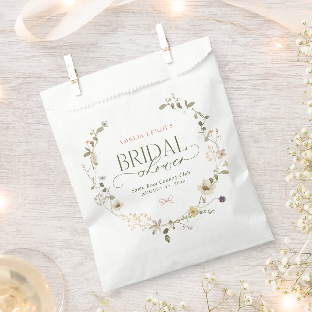 Whimsisches Brautparty "Garden & Bows" Geschenktütchen (Ausgeschnitten)