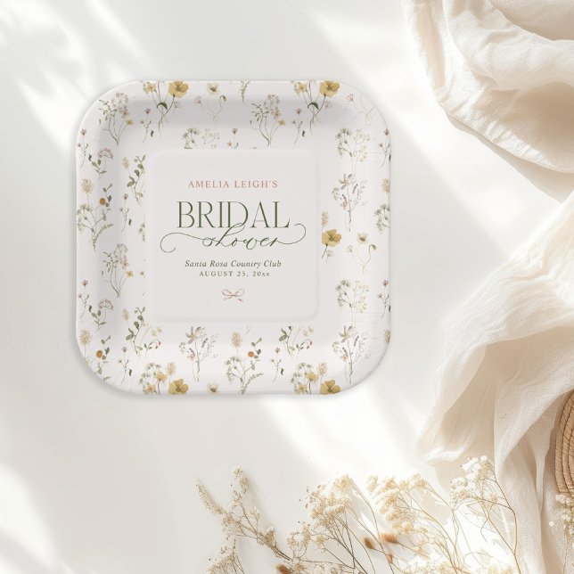Whimsisches Brautparty "Garden & Bows" Pappteller (Von Creator hochgeladen)