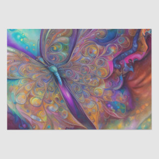 Whimsisches Butterfly-Fraktal Wasserfarbe Digitale Seidenpapier