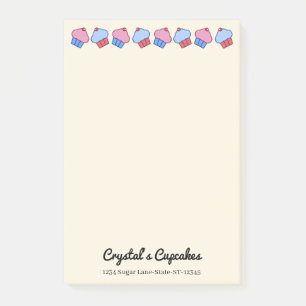 Whimsisches Cupcakes Personalisiert Post-it Klebezettel