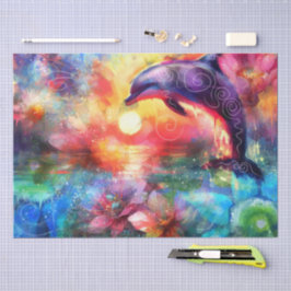 Whimsisches Delphin Coastal nautical Decoupage Seidenpapier