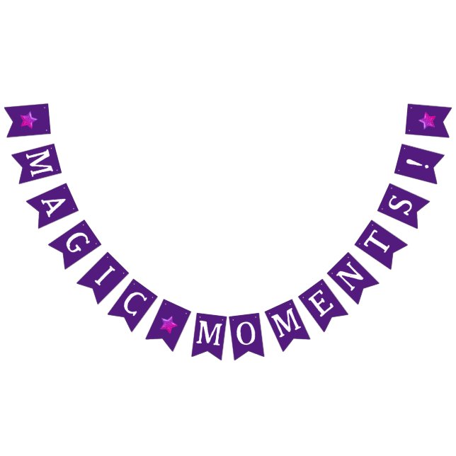 Whimsisches Enchant Magic Purple Halloween Geburts Wimpelkette (Alle)