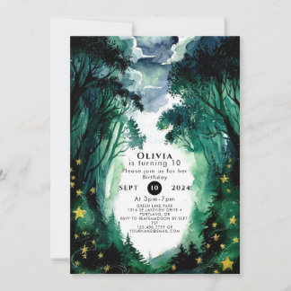 Whimsisches Fantasy Woodland Geburtstag Einladung