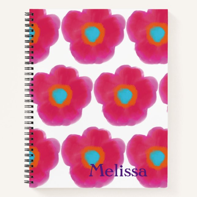 Whimsisches Floral Watercolor Notizbuch (Vorderseite)