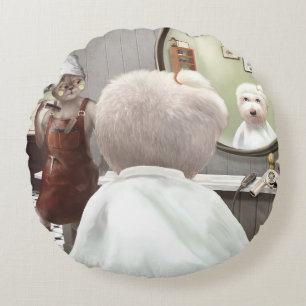 Whimsisches Friseursalon Rundes Kissen