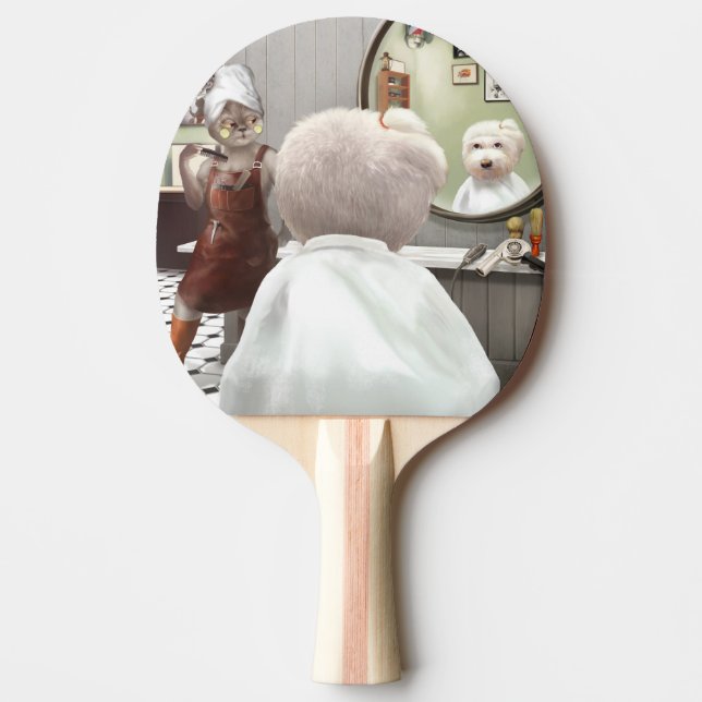 Whimsisches Friseursalon Tischtennis Schläger (Vorderseite)
