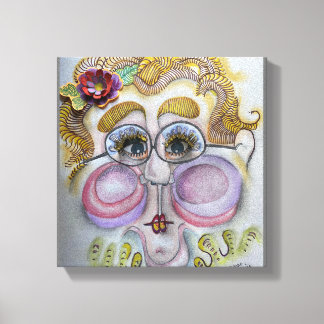 Whimsisches Gesicht auf der Leinwand