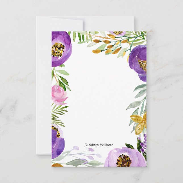 Whimsisches Gold und Lila Ultraviolett Karte (Vorderseite)