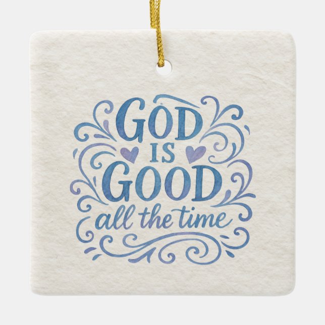 Whimsisches Gut ist gute Typografie Keramikornament (Vorderseite)