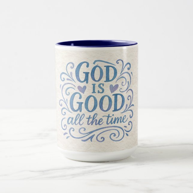 Whimsisches Gut ist gute Typografie Tasse (Zentrum)