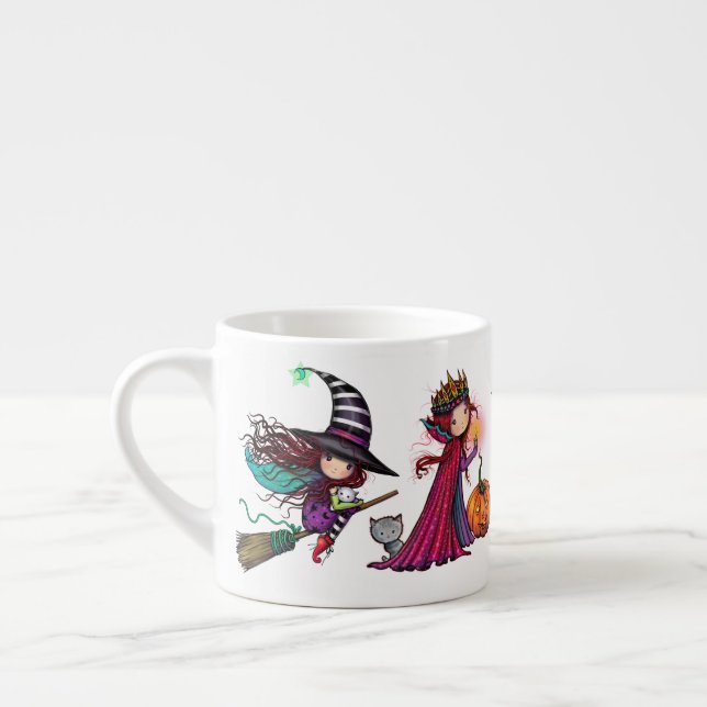 Whimsisches Halloween Art von Molly Harrison Espressotasse (Links)