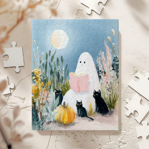 Whimsisches Halloween-Buch Lover Ghost Black Cats