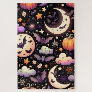 Whimsisches Halloween Night Sky Muster