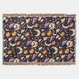 Whimsisches Halloween Night Sky Muster Decke