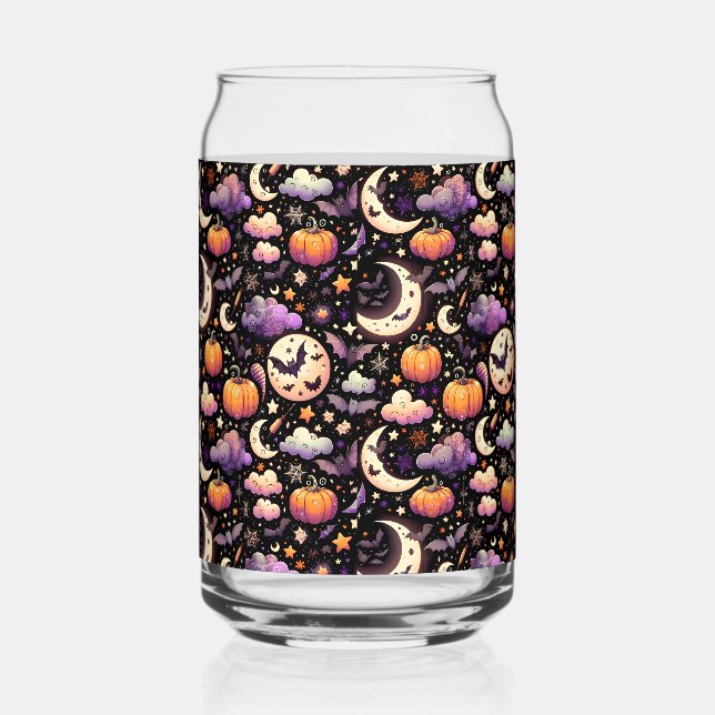 Whimsisches Halloween Night Sky Muster Dosenglas (Rechts)