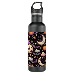 Whimsisches Halloween Night Sky Muster Edelstahlflasche