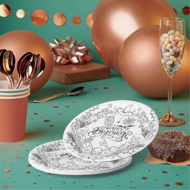 Whimsisches Halloween Pappteller (Multi)