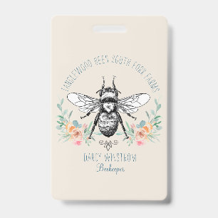 Whimsisches handgezeichnetes Honigbienen-Imkerei-B Ausweis