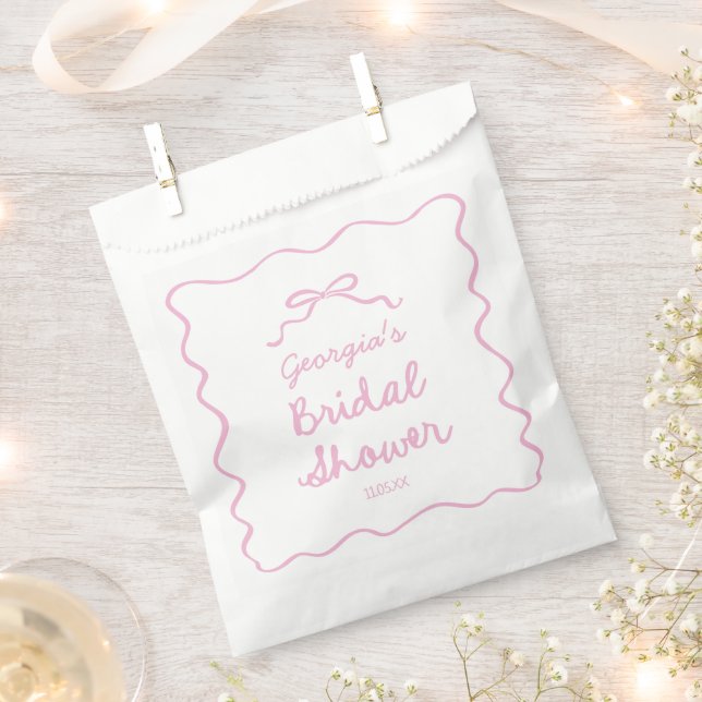 Whimsisches handgezogenes rosa Brautparty Geschenktütchen (Ausgeschnitten)
