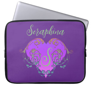 Whimsisches Herz Personalisiert Laptopschutzhülle