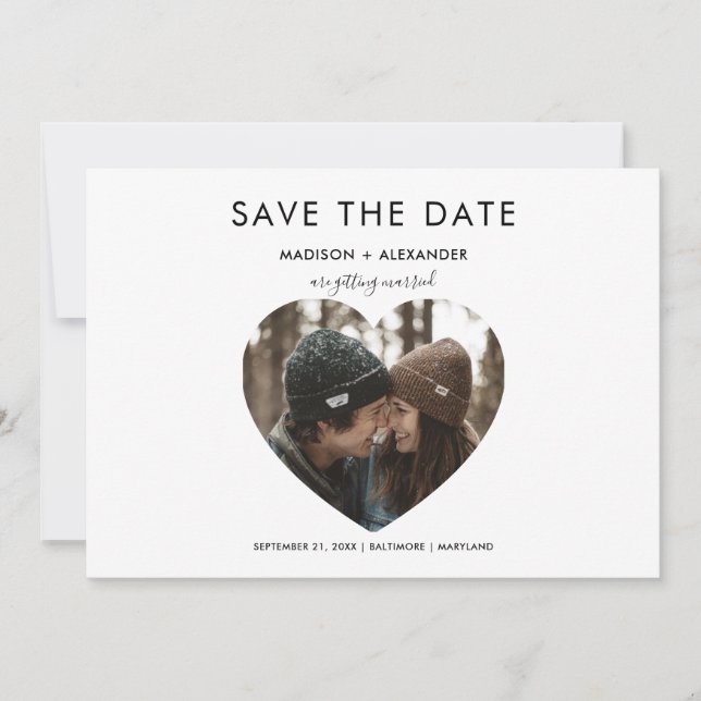 Whimsisches Herz Save the Date Foto (Vorderseite)
