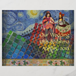 Whimsisches Hochzeitsprogramm Lustig Bunt