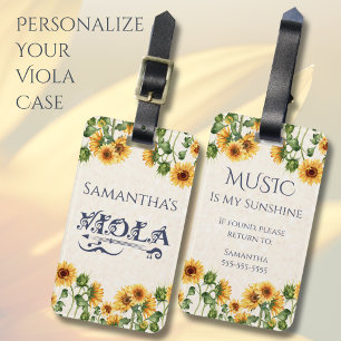 Whimsisches Instrument für Sonnenblumen Gepäckanhänger