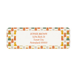 Whimsisches Katzenmuster Farbige Rücksendeadresse