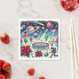 Whimsisches kosmisches Poinsettia Fields Decoupage Serviette