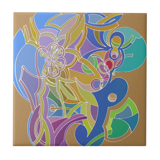 Whimsisches Kunstwerk Fliese (Vorderseite)