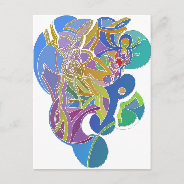 Whimsisches Kunstwerk Postkarte (Vorderseite)