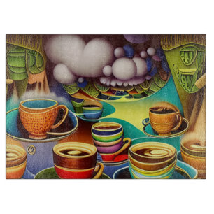 Whimsisches Land der Kaffeekuppen Schneidebrett
