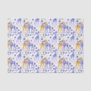 Whimsisches Lila Aquamarines Giraffenmuster Seidenpapier
