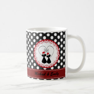 Whimsisches lustiges Weihnachtskatzenpaar personal Kaffeetasse