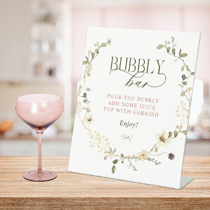 Whimsisches Märchengarten & Bows Bubbly Bar Sockelschild