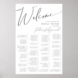 Whimsisches Minimalistisches Skript Alphabetisches Poster